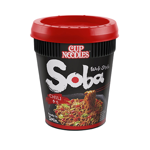 Soba Noodles Τσίλι σε cup Nissin: Hot Απόλαυση σε Κάθε Μπουκιά!